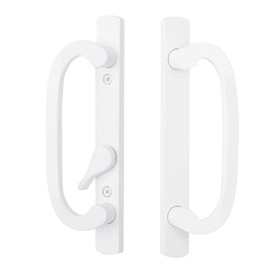 Offset Center Keyed Sliding Door Handle Sliding Glass Door Lock Replacement 45°Keyway, 3-15/16" H.C., NonHandle Used for 1-3/8" to 2-1/4" Thick Sliding Glass Door Lock & Patio Door Lock (White)