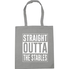 Hippowarehouse Straight Outta the Stables Horse Riding Tote Shopping Gym Beach Bag 42cm x38cm, 10 litres