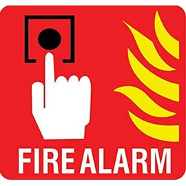 eSplanade Fire Alarm Sign Decal Sticker - Easy to Mount Weather Resistant Long Lasting Ink Size (5" x 5") (Fire Alarm (Pack of 2))