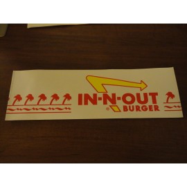 IN-N-OUT BURGER BUMPER STICKER AND EMPLOYEE HAT. NEW