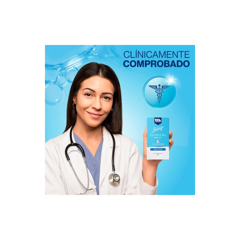 Secret, Desodorante Clinical con Ácido Hialurónico, Fresh Response, 45 GR