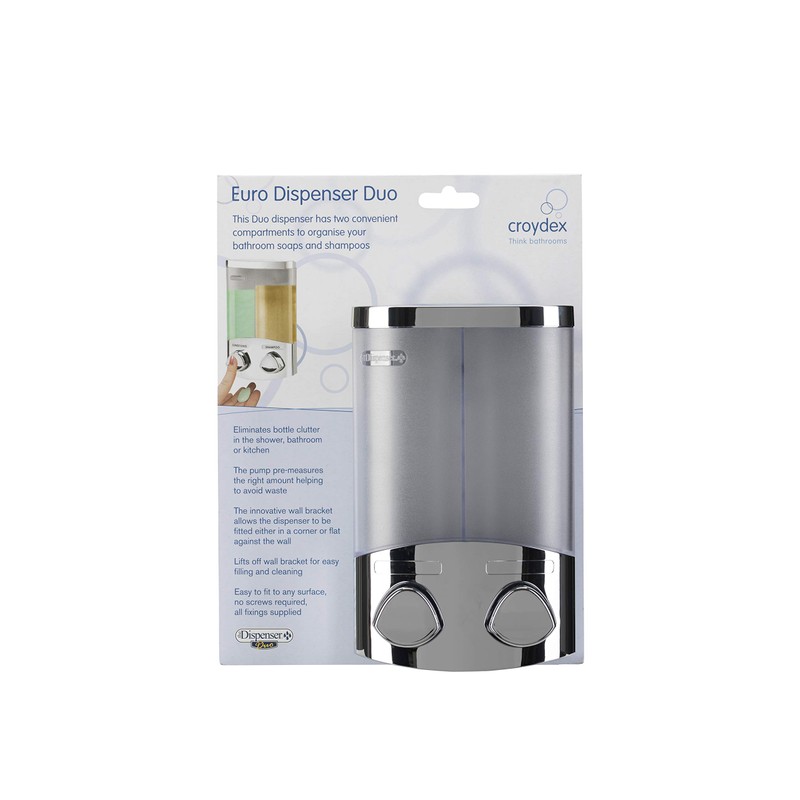 Croydex PA660941 Euro Soap Dispenser Duo Chrome