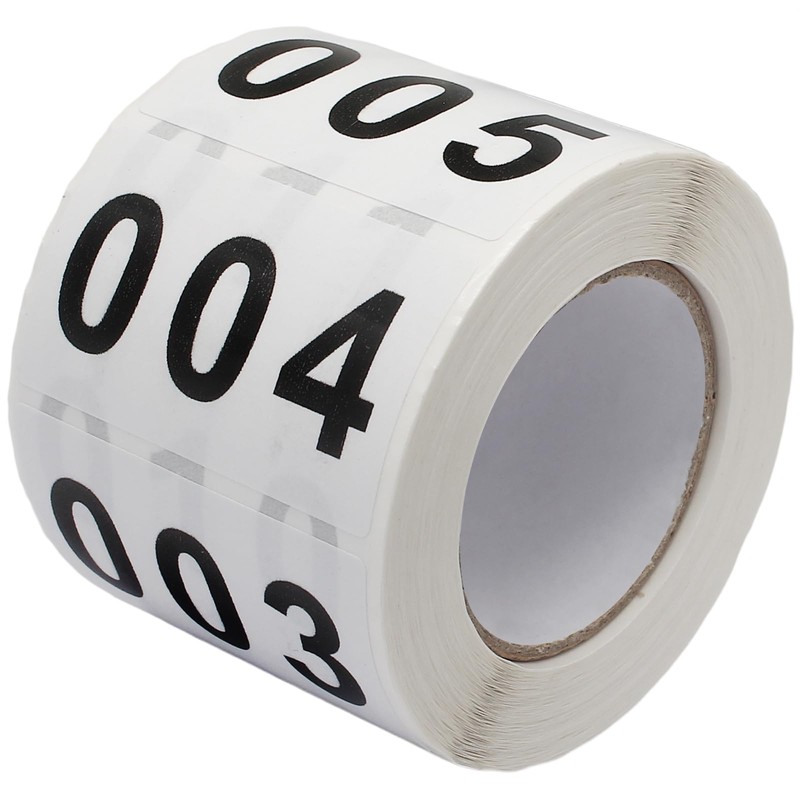 Luomorgo 001-500 Consecutive Number Stickers Roll, 2 x 1.1 Inch