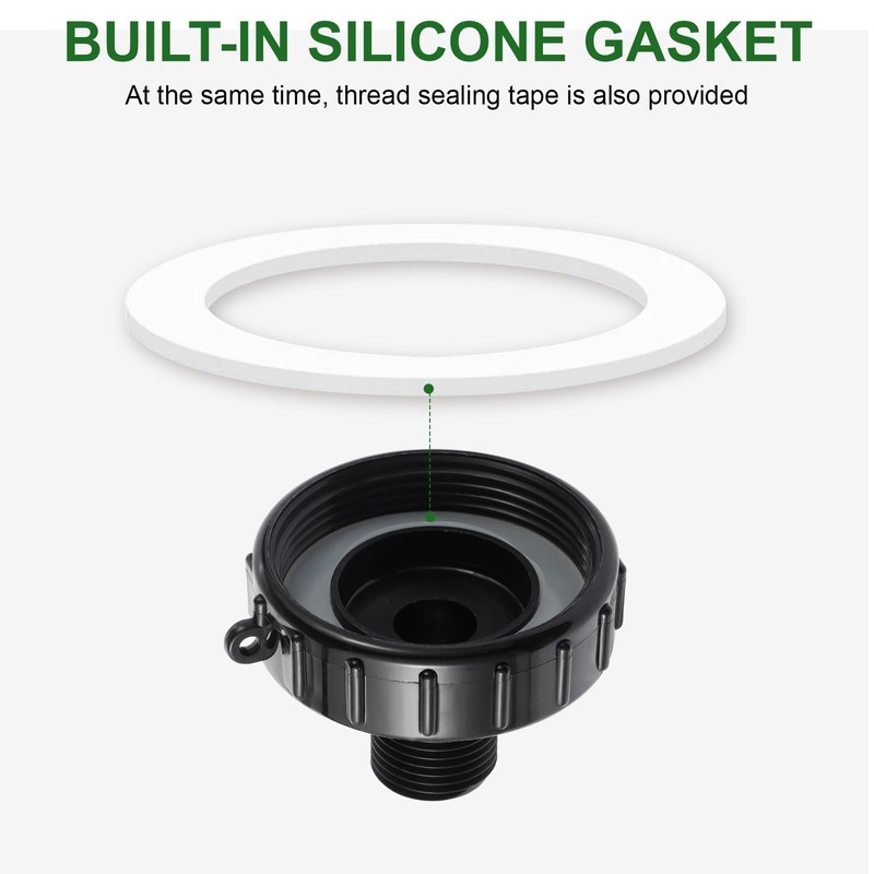 250-gallon IBC tote drain adapter, Water Hose Male Adapter for