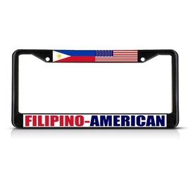 Fastasticdeals Filipino American Phillipines License Plate Frame Tag Holder Cover