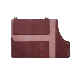 [3-WAY] Genuine Leather Roll Pen Case, Trance Pocket, Decrochrome Leather, Genuine Leather, Wall Pocket/Pen Stand, Made in Japan, vintage wine, Casual