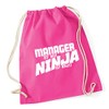 Hippowarehouse Manager by Day Ninja by Night Drawstring Cotton School