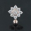 3 Micron 18K Rose Gold Plated Clear CZ Stone Square