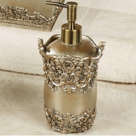 Victoria Rose Satin Gold Lotion Soap Dispenser for Bathroom or Vanity Area