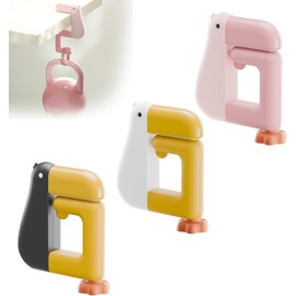 3PCS Duck-Shaped Table Hook, Portable No-Drill Purse Hanger Bag Clamp for School Office Desk Storage Organization Purse Holder for Desk Can Hook Bags, Umbrellas, Keys, Cups and Headphone (3PCS)