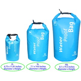 Freegrace Waterproof Dry Bag - Lightweight Dry Sack with Seals and Waterproof Case -Float on Water -Keeps Gear Dry for Kayaking, Beach, Rafting, Boating, Hiking, Camping and Fishing (2L, Sky Blue)