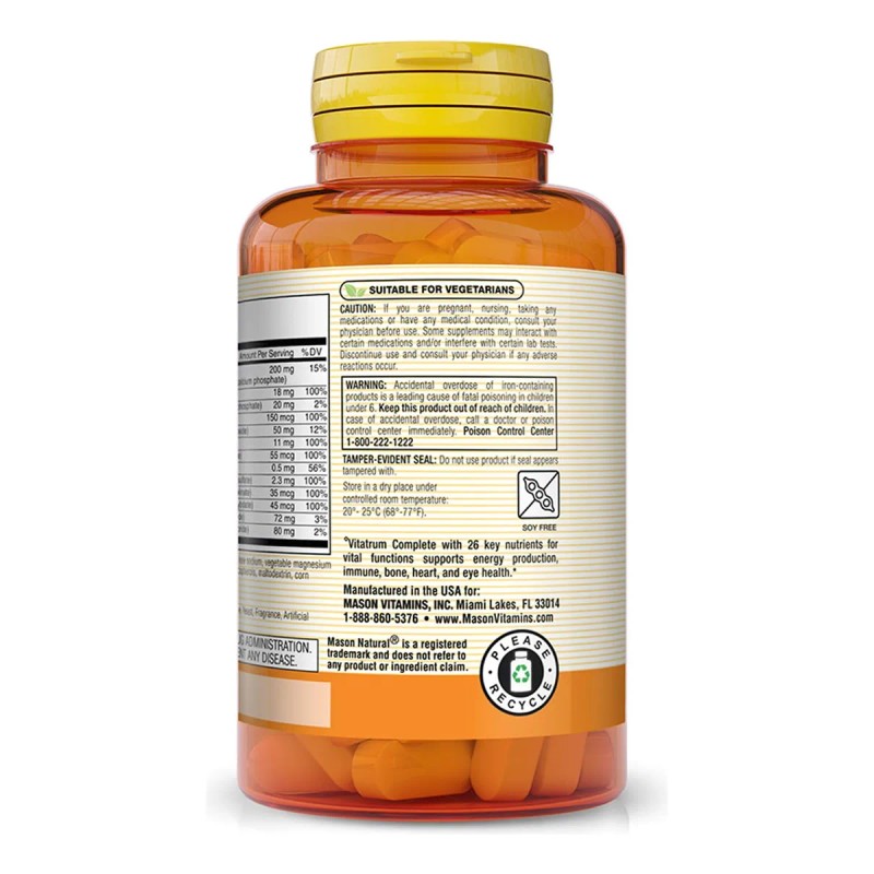 Mason Natural Vitatrum Completo Multivitamínico 150 Tab