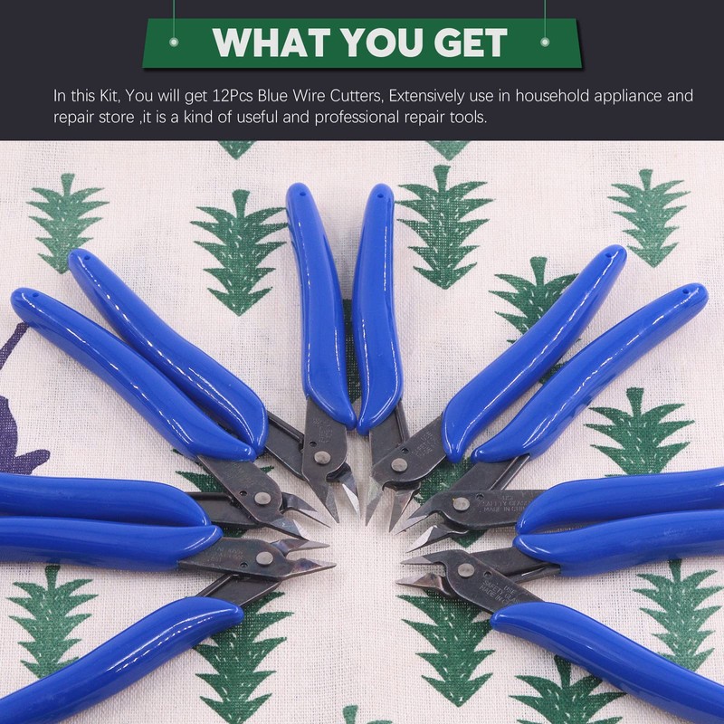 Keadic 12Pcs 5" Wire Cutters with Internal Spring and Soft