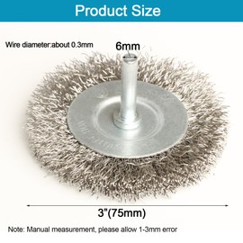 FPPO 4PCS 3 Inch Stainless Steel Wire Wheel Brushes Kit for Drill with 1/4-Inch Shank,Wire Wheels for Power-Operated Grinders