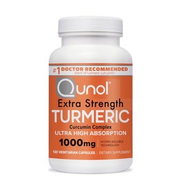 Qunol Extra Strength Turmeric Dietary Supplement, Supports Healthy Inflammation Response, 1000mg, 120 Vegetarian Capsules