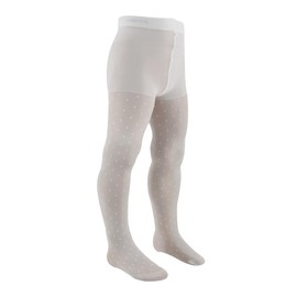 AQUILONE 0-14 Girls Tights, Girls Tights, Tights for Girls, Polka Dots, Tights Ceremony - Made in Italy, White