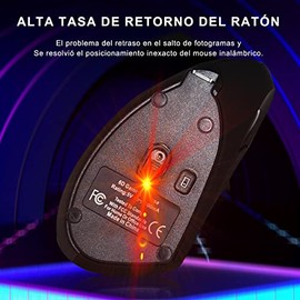 MOYAC Mouse Ergonómico Alarmbrico con 6 Botones, Mouse RGB Silencioso Click con Protección de Muñeca, dpi Ajustable (800120020003200), Interfaz USB...