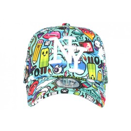 Hip Hop Honour NY Turquoise and White Streetwear Design Baseball Lisky Cap - Unisex, Green, Unit size