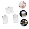 Outanaya 3pcs Transparent Round Cotton Swab Storage Box Compact Makeup