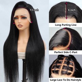 Beluck 250 Density Silky Straight Human Hair Wig For Black Women, 13X6 HD Lace Front Wigs Human Hair Pre Plucked, Glueless Lace Front Wig 15A Brazilian Real Human Hair Lace Frontal Wigs 20 Inch