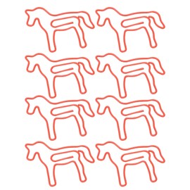 100pcs Paper Clips, Horse Shaped Paper Clips Gold Paperclips Cute Paper Clips Fun Paper Clips Bookmark Clips Planner Clips for Files Organizing Working Study Office Supplies Red