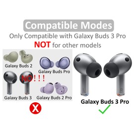 IiEXCEL Galaxy Buds 3 Pro Ear Hooks Wingtip, 5 Pairs Replacement Silicone Wings Sport Earhooks Ergonomic Design Wing Tips Holder Non-Slip Anti-Slip Accessories for Galaxy Buds 3 Pro Gray White