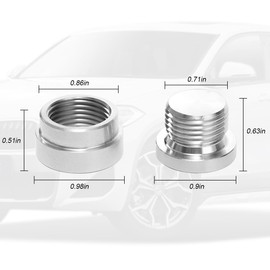 TSUGAMI O2 Car Oxygen Sensor Bung & Plug Kits, M18 x 1.5mm Stainless Steel Vehicle Stepped Weld Bungs Mounting Boss with Plug, Automotive Accessories, Universal for SUV Sedan Truck