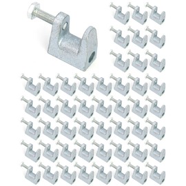QWORK Beam Clamp, 50 Pcs 3/8" Zinc Plated Iron Safety Beam Clamp, 13/16" Jaw Opening