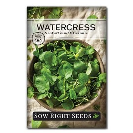Sow Right Seeds - Watercress Seeds for Planting - Non-GMO Heirloom Packet with Instructions to Plant and Grow Home Garden - Fast-Growing Aquatic Vegetable with Edible Leaves - Fresh and Delicious