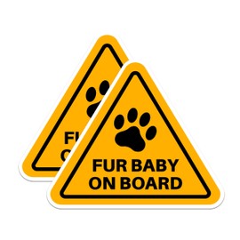 (2 Pack) Fur Baby On Board Magnets - Dog in Car - 5" On Longest Side - Premium Magnet - for Cars, Refrigerators, Toolboxes, Lockers - Made in USA - MAG1124