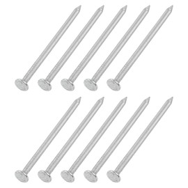 sourcing map 200Pcs Small Hardware Nails, 2.5 x 50mm Carbon Steel Round Head Nail Common Finishing Nail for Household Woodworking Picture Hanging DIY Projects, Silver Grey