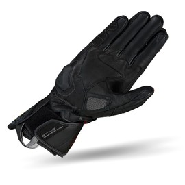 SHIMA ST-3 Men's Motorcycle Gloves - Touch Screen, Summer, Sports Leather Gloves with Carbon Ankle Protector, Palm and Finger Pusher, Reinforced Palm (Black, L)
