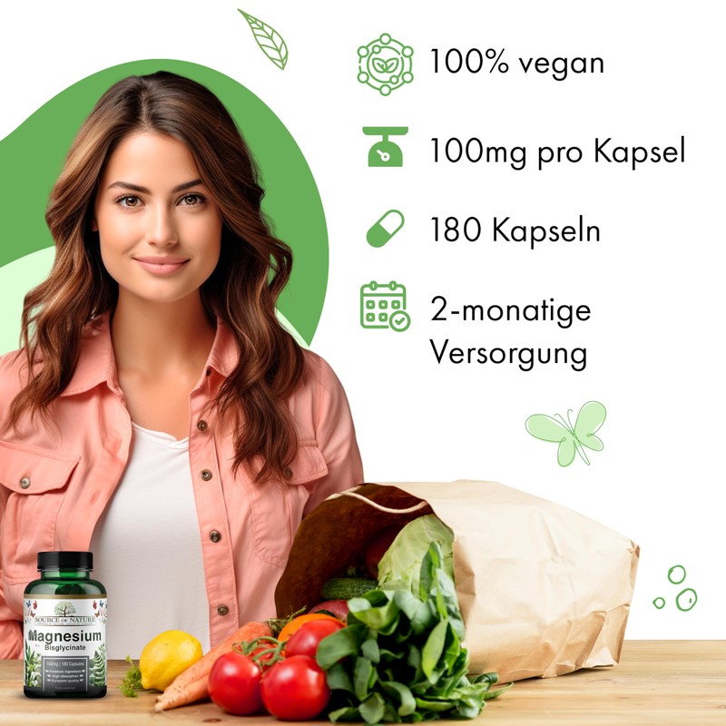 Source of Nature® Magnesium Bisglycinate 770 mg 180 Capsules 100