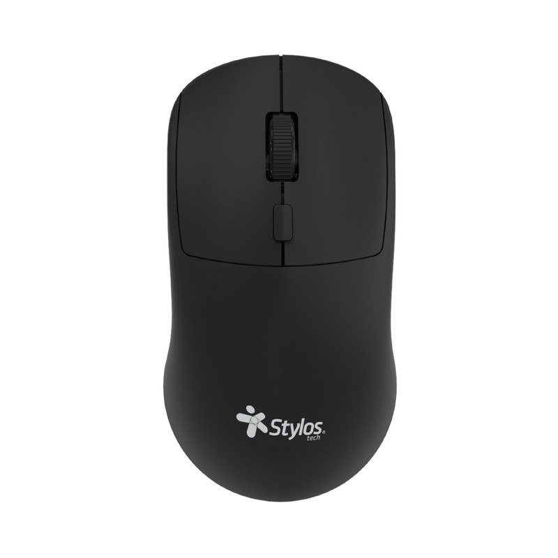 Mouse Inalambrico Negro Recagable 1600 dpi Stylos Tech