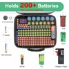 Battery Organizer Storage Case with Tester, Hardshell Portable Checker Carrying