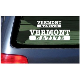 Vermont Native - White Lettering Vinyl Sticker Window Decal