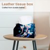 2 Pack Tissue Box Cover Holder, Graceful Peacock Rectangle Leather