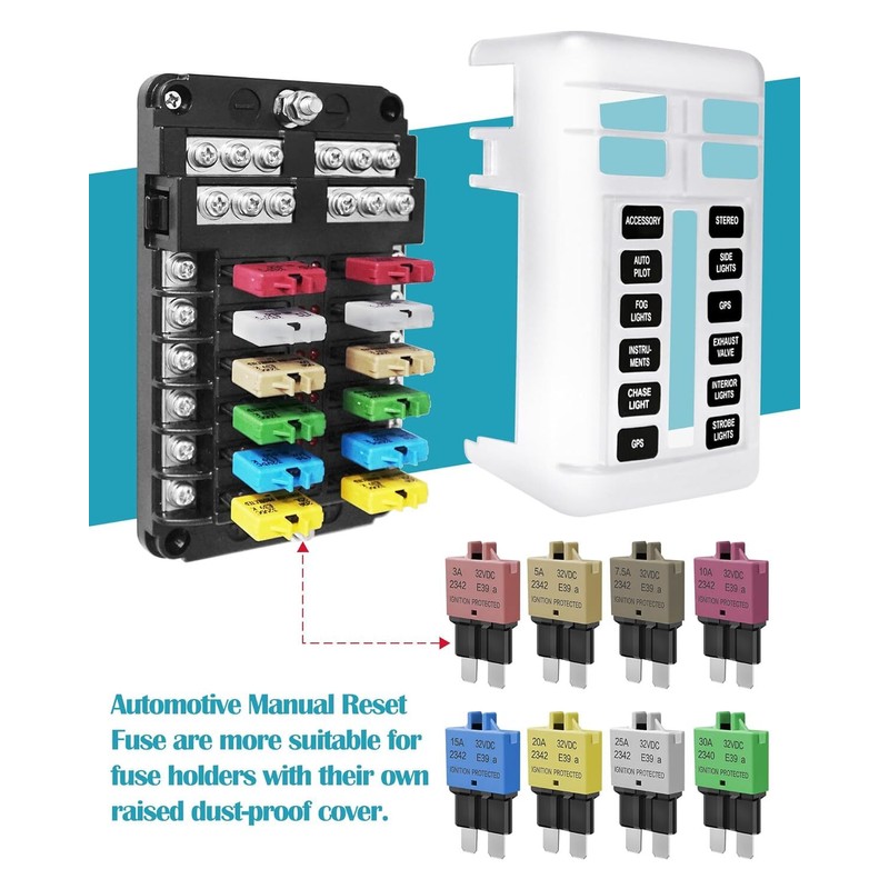 Nerites Low Profile ATC ATO Fuse Resettable Blade Circuit Breaker