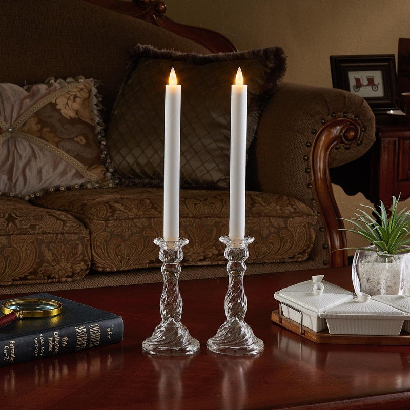 CozierGlow Flameless Taper Candles Flickering with Remote and Timer, 3D