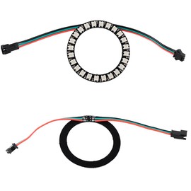 Geekstory 2PCS 24 Bits WS2812 5050 RGB LED Ring Lamp Light Stage Light with Integrated Full Color RGB Ring Drivers for Arduino Raspberry Pi ESP32
