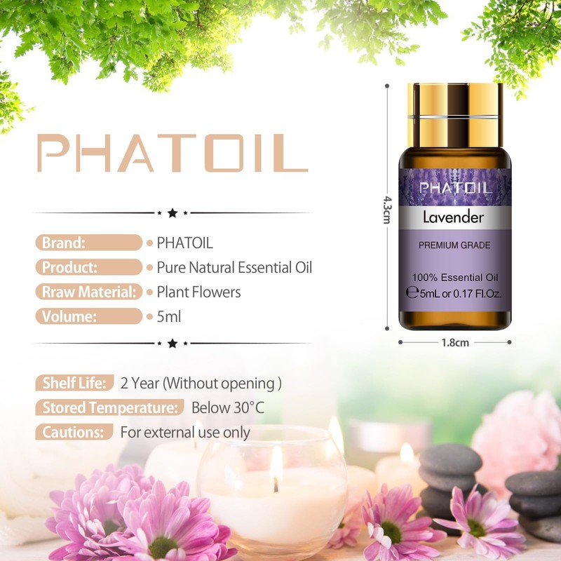 PHATOIL Essential Oil Set, 0.2 fl oz (5 ml) x