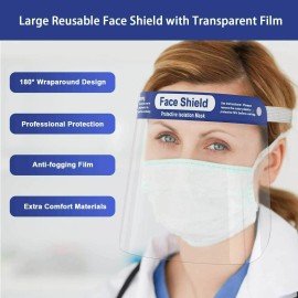 Reusable Face Shield Visor. 10 Pack Reusable Face Shield Adjustable, Face Shield Clear Visor Anti Dust Cover