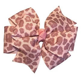 Pink Cheetah Print Pinwheel Hair Bow