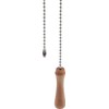 Beaded Pull Chain Extension with Connector Wooden Pillars Walnut Pendant
