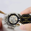 10x Magnifier Jewelry Loupe 20.5mm Triplet Lens Optical Glass Pocket