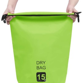 LOPOO Durable and Waterproof Dry Bag for Outdoor Adventures, 4 Gallon Capacity, Lightweight PVC, Green and Black
