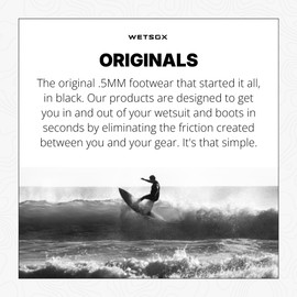 Wetsox Frictionless Wetsuit Boot Socks | Slip Easily in/Out of Gear | Waterproof, Lightweight, Breathable Neoprene Socks for Surfing, Diving & Watersports, Non-Slip | Originals | Medium