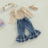 Newborn Baby Girl Clothes Infant Rib Frill Long Sleeve Romper