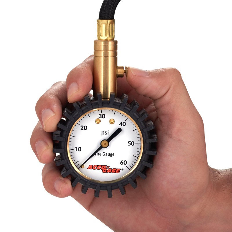 Accu-Gage RH60X Professional Tire Pressure Gauge with Protective Rubber Guard
