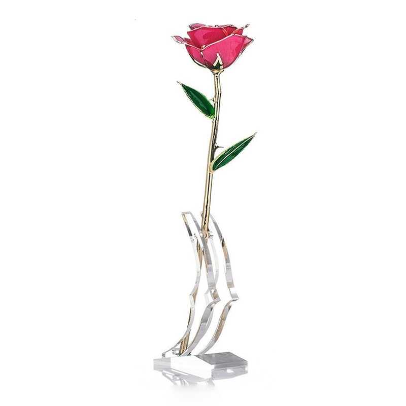 Long Stem Dipped 24k Gold Rose in Gift Box with